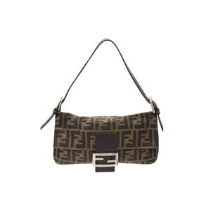 FENDI Mamma Bucket One Shoulder Hobo Bag 2211 26424 008 Zucca Canvas Leather